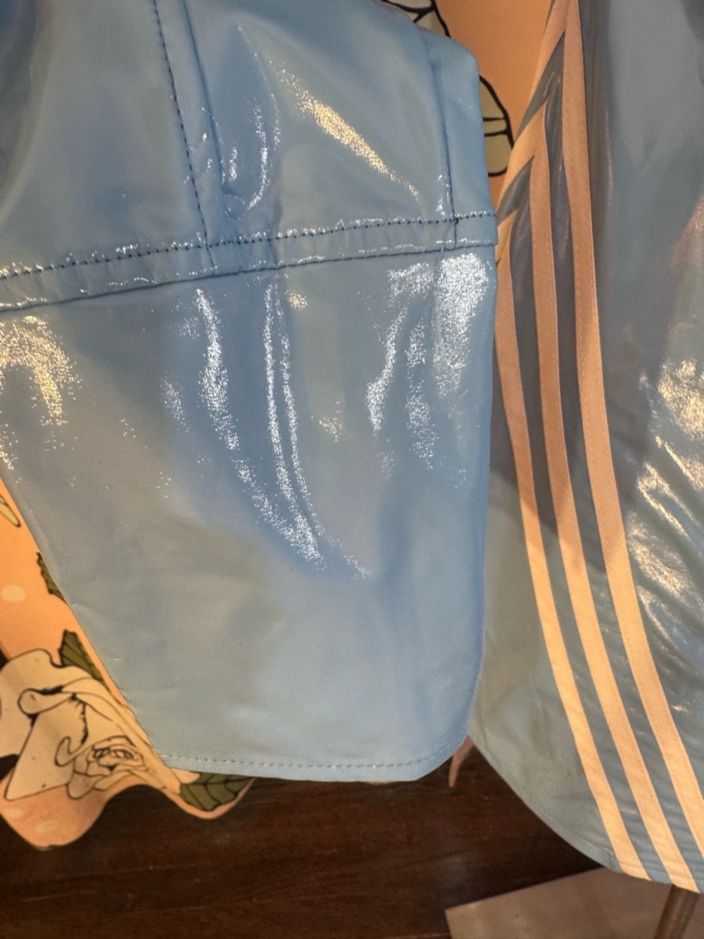 adidas x IVY PARK Light Blue 1/2 Zip Latex Mini Dress - Size Medium - Picture 10 of 16